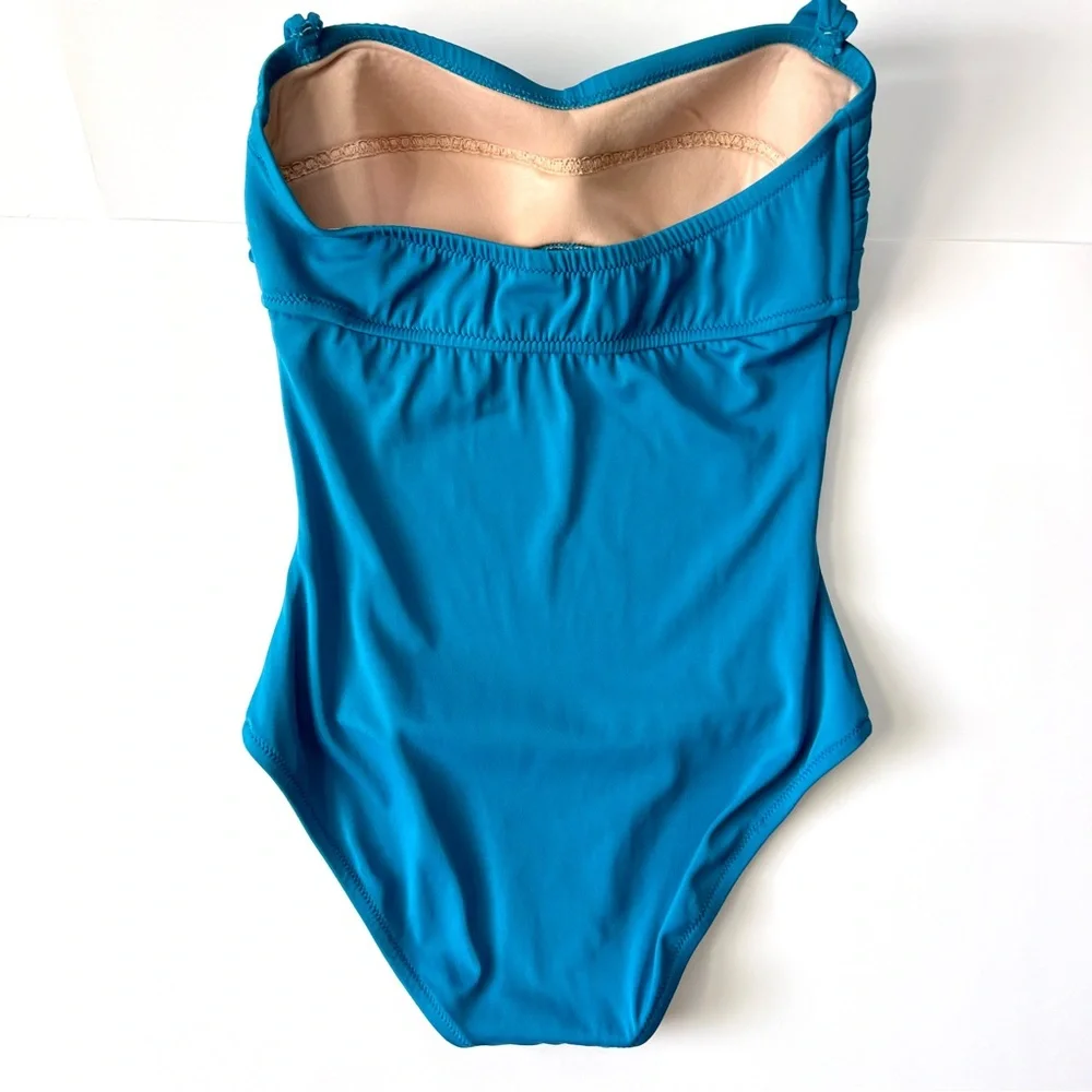 J Crew Bandeau Sz 6 D Cup Halter One Piece Swimsuit